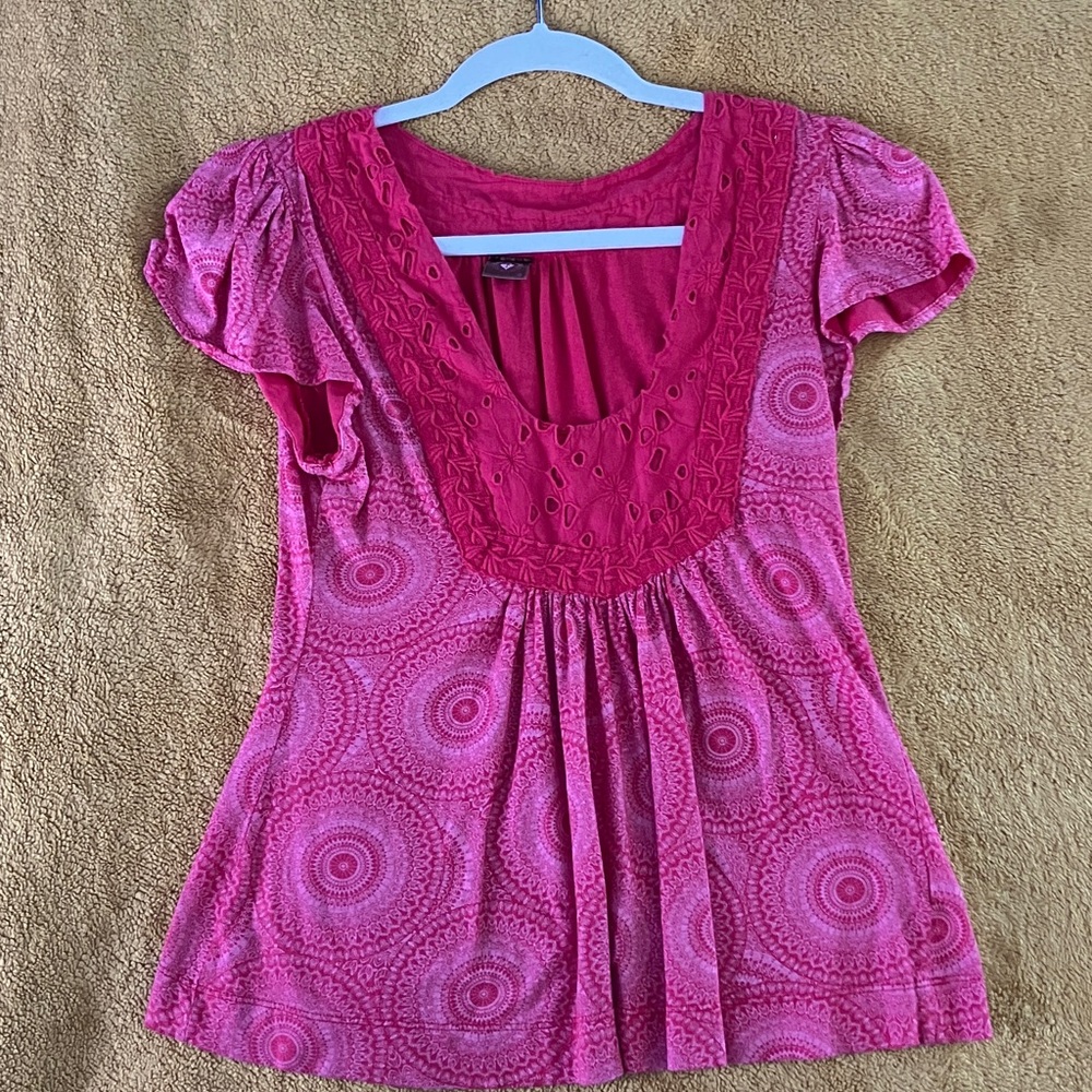 Women's Pink Short Sleeve Top